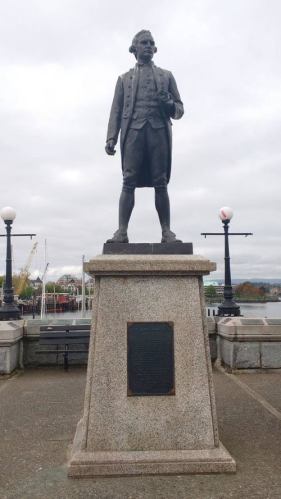 Captain Cook keeping watch on the Victoria traffic. Photo by Captain Ray Penson